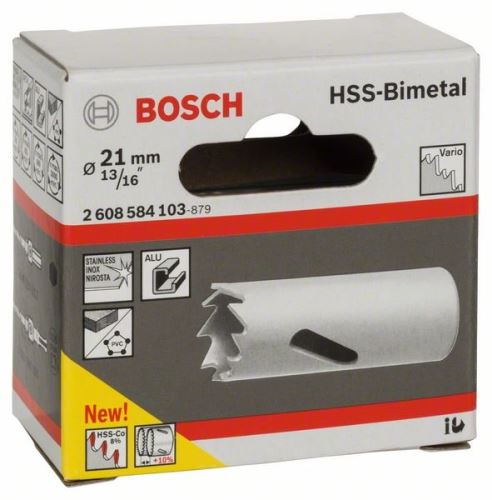 BOSCH Perforadora bimetálica HSS para adaptador estándar 21 mm, 13/16" 2608584103