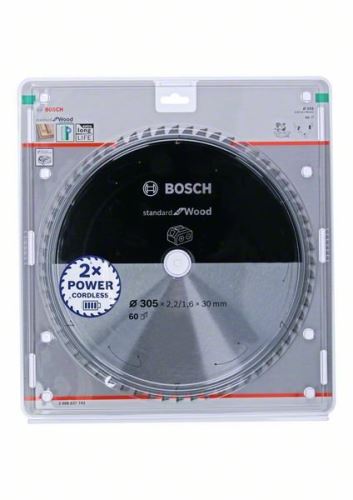 BOSCH Hoja de sierra para sierras inalámbricas; Estándar para Madera 305x30x2.2/1.6x60T 2608837742