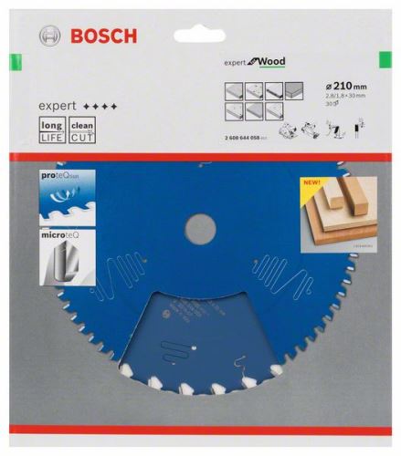 BOSCH Hoja de sierra Expert para madera 210 x 30 x 2,8 mm, 30 2608644058