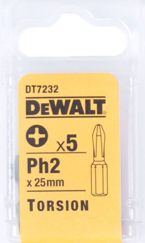 Puntas de destornillador DeWALT PH Torsion PH2-25 mm (5 uds) DT7232