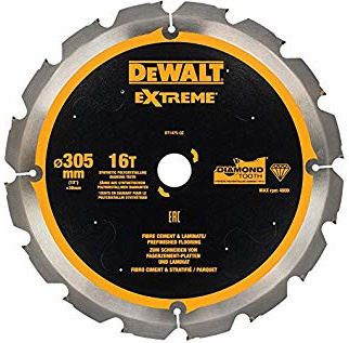 DeWALT Hoja de sierra para fibrocemento y tableros laminados, 305 x 30 mm, 16 dientes DT1475