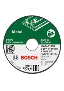 BOSCH Disco de corte Metal 50x1x10mm, 3 piezas 1600A01S5Y