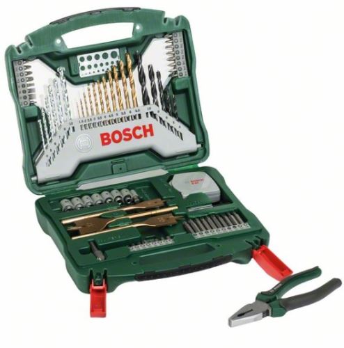 BOSCH Juego de accesorios X-Line de 70 piezas con alicates en estuche de accesorios 2607017197