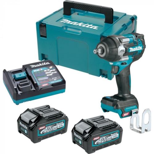 Makita Atornillador de impacto inalámbrico 1/2" Li-ion XGT 40V/4.0Ah, Makpac TW007GM201