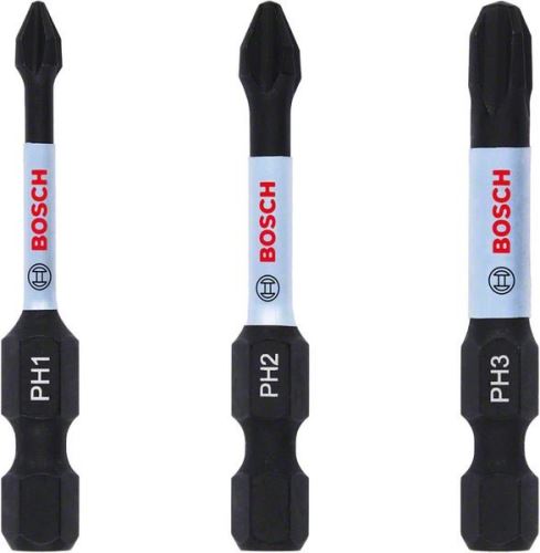 BOSCH Juego de puntas PH1, PH2, PH3 50 mm, 3 piezas 2608522491