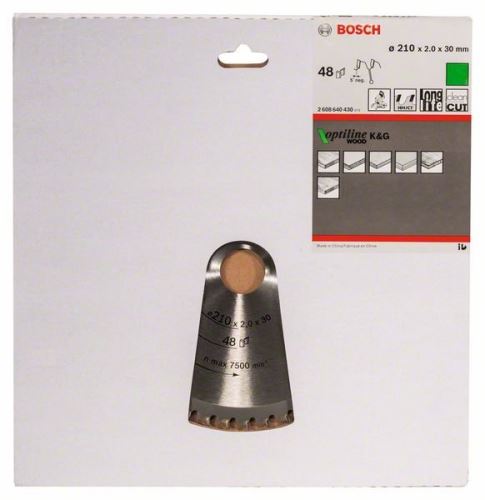 BOSCH Hoja de sierra Optiline Madera 210 x 30 x 2,0 mm, 48 2608640430