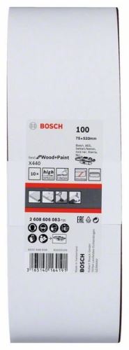 BOSCH Juego de bandas de lija de 10 piezas X440 75 x 533 mm, 100 2608606083