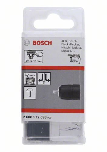 BOSCH Portabrocas de cambio rápido hasta 13 mm 1,5-13 mm, 3/8" – 24 2608572093