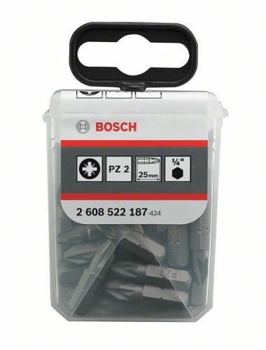 BOSCH Punta de destornillador extra dura Extra-Hart PZ 2, 25 mm (25 uds) 2608522187