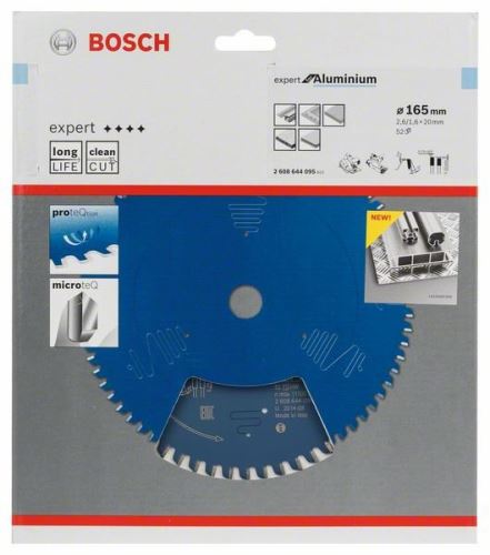 BOSCH Hoja de sierra Expert para aluminio 165 x 20 x 2,6 mm, 52 2608644095