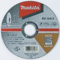 Disco de corte MAKITA acero inoxidable 115x1x22,23 mm B-12217