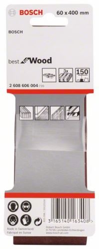 BOSCH Juego de bandas de lija de 3 piezas X440 60 x 400 mm, 150 2608606004