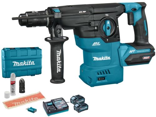 Martillo Makita Aku con mandril reemplazable y AWS Li-ion XGT 40V/4.0Ah, estuche HR009GM203