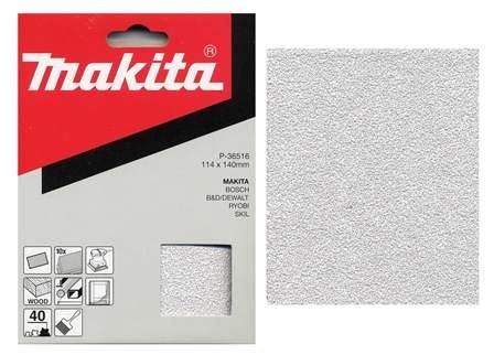 Papel de lija MAKITA 114x140 mm K100, 10 piezas P-36544