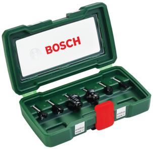 Juego de fresas de carburo BOSCH de 6 piezas (Ø vástago 6 mm) 2607019464