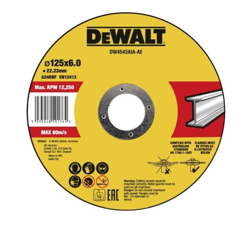 DeWALT Disco de corte para metal 125 x 22,23 x 6 mm DW4543AIA