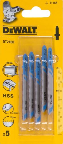 Hoja de sierra DeWALT HSS, para metal fino, 76 mm (5 piezas) DT2160