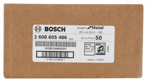 BOSCH Disco abrasivo de fibra R444, Expert para metal D = 180 mm; GRAMO = 60 2608605486