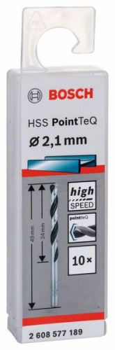 BOSCH Broca helicoidal HSS PointTeQ 2,1 mm (10 uds) 2608577189