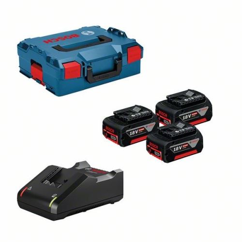 Set Bosch Professional: 3x batería GBA 18V 5,0 Ah + GAL 18V-40 en L-BOXX 136 0615990L3T