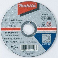 Cuchilla MAKITA corte acero 115x2,5x22,23 mm A-85307