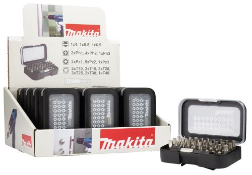 Juego de puntas MAKITA 1/4" 31 piezas en caja de plástico, paquete de 12 D-30667-12