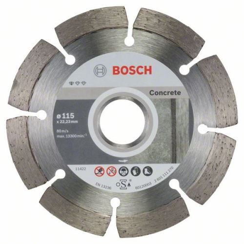 BOSCH Disco de corte de diamante Estándar para hormigón 115 x 22,23 x 1,6 x 10 mm (10 piezas) 2608603239