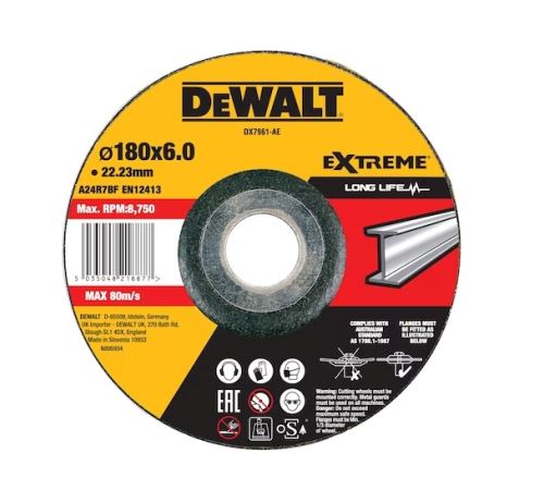 DeWALT Muela abrasiva para metales 180 x 6 x 22,23 mm DX7961