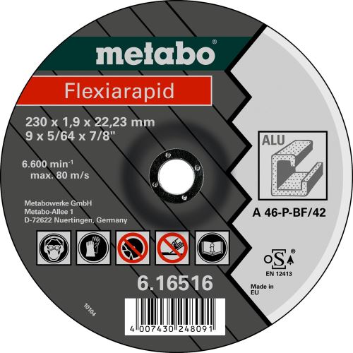 METABO Disco de corte FLEXIARAPID 115x1.0x22.23 Alu 616512000