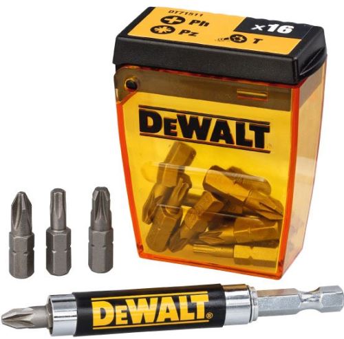 Juego de puntas DeWALT (16 piezas), guía magnética DT71511