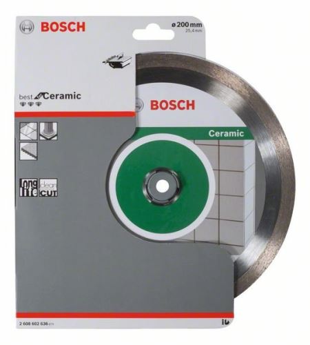 BOSCH Disco de corte de diamante Best for Ceramic 200 x 25,40 x 2,2 x 10 mm 2608602636