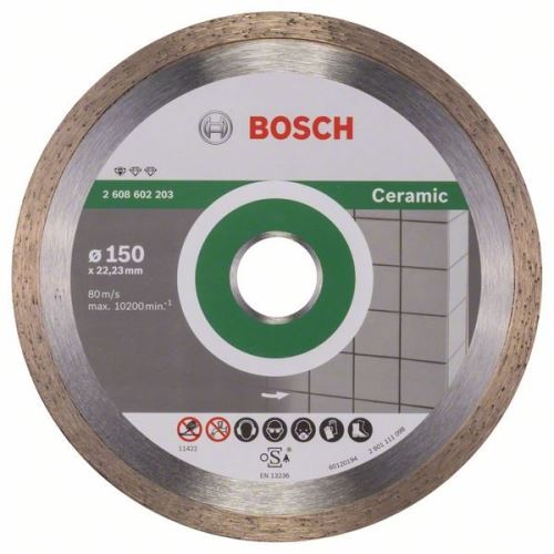 BOSCH Disco de corte de diamante Estándar para Cerámica 150 x 22,23 x 1,6 x 7 mm 2608602203