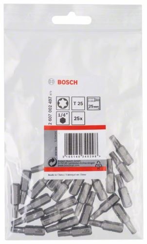 BOSCH Punta de destornillador extra dura Extra-Hart T25, 25 mm (25 uds) 2607002497