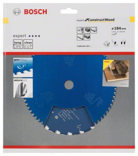 BOSCH Hoja de sierra Expert para madera de construcción 184 x 16 x 2,0 mm, 24 2608644138