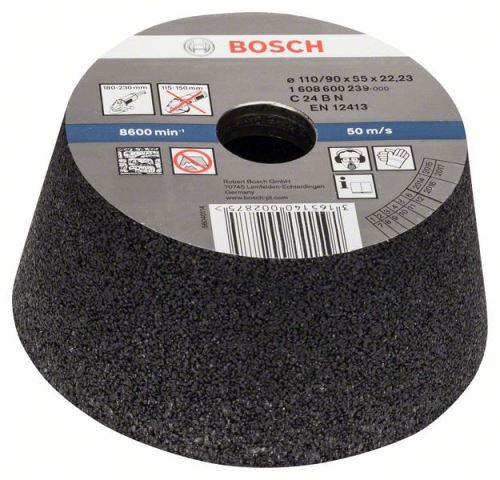 BOSCH Vaso de molienda cónico - piedra/hormigón 90 mm, 110 mm, 55 mm, 24 1608600239