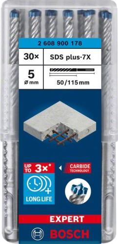 BOSCH EXPERT broca SDS plus-7X, 5x50x115 30 uds 2608900178