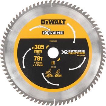 Hoja de sierra DeWALT (ideal para sierras FLEXVOLT), 305 x 30 mm, 78 dientes DT99576