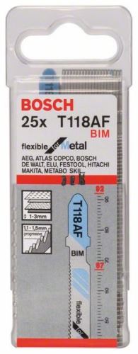 BOSCH Hoja de sierra para sierra de sable T 118 AF Flexible para Metal (5 uds) 2608634505