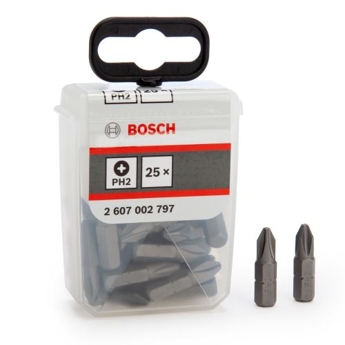 BOSCH Juego de puntas ExH PH2 25 mm, 25 piezas, Tic Tac 2607002797