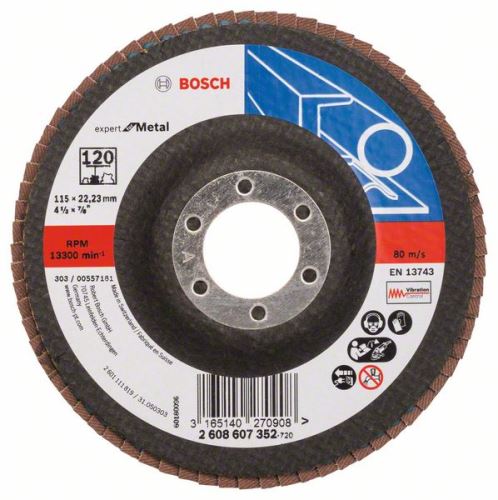 BOSCH Muela abrasiva de láminas X551, Expert for Metal D = 115 mm; G = 120, refractado 2608607352