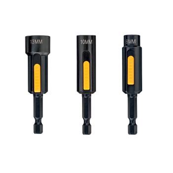 DeWALT Juego de accesorios de tuercas limpiables para llaves de impacto EXTREME IMPACT - 8, 10, 13 mm (3 piezas) DT7460