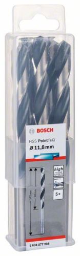 BOSCH Broca helicoidal HSS PointTeQ 11,8 mm (5 uds) 2608577286