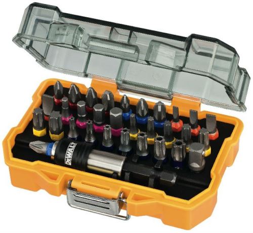 Juego de puntas DeWALT Pz/Ph/Torx/Plana/Hex y acoplamientos rápidos (32 piezas) DT7969