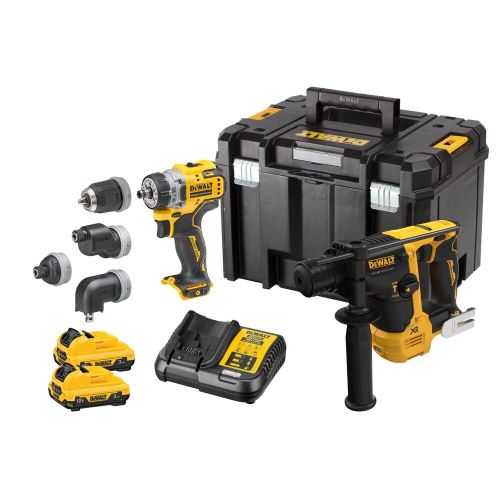 Conjunto combinado de baterías Dewalt DCH072+DCD703, 12V XR, Li-Ion 2x3.0Ah, DCK2101L2T