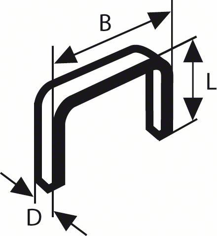 Grapas grapadoras de alambre plano BOSCH, tipo 57 10,6 x 1,25 x 6 mm (1000 uds) 2609200229