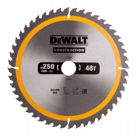 Hoja de sierra DeWALT 250 x 30 mm, 48 dientes DT1957