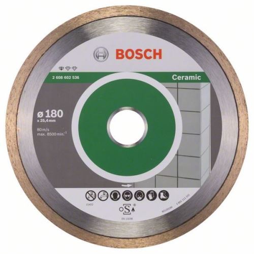 BOSCH Disco de corte de diamante Estándar para Cerámica 180 x 25,40 x 1,6 x 7 mm 2608602536