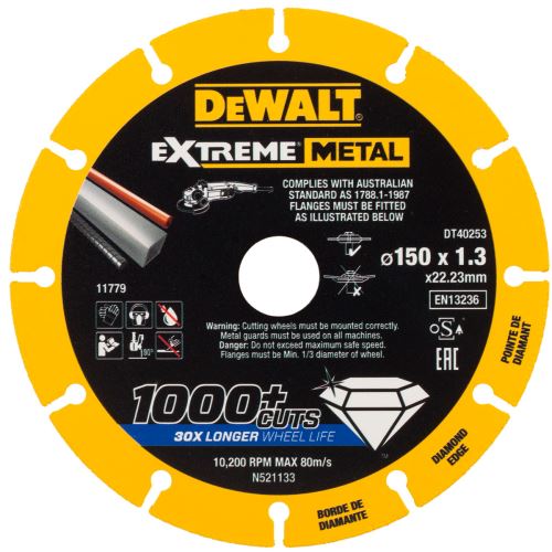 DeWALT Disco de diamante EXTREME METAL 150 x 1,3 mm DT40253