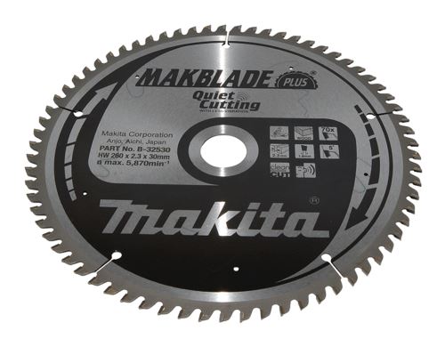 Hoja de sierra para madera MAKITA MAKBLADEplus 260x2,3x30 mm 70 dientes B-32530