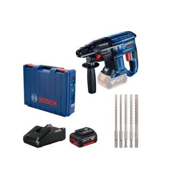 Bosch Juego profesional: martillo perforador GBH 180-LI + batería 1× 4,0 Ah + kit SDS Plus en caja de cartón 0615990M9C